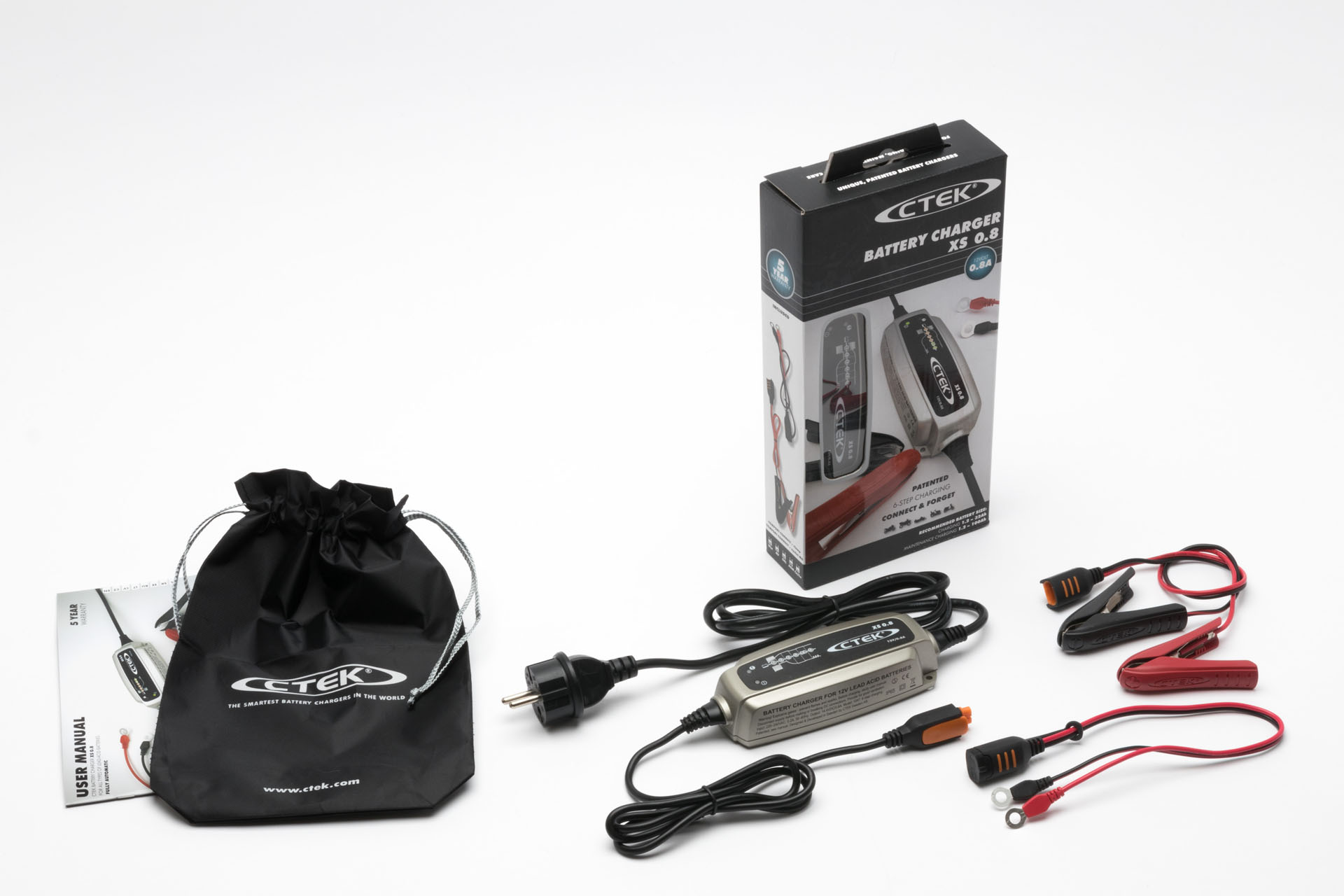 CARGADOR BATERIA COMPACTO CTEK XS 0.8 PARA MOTO, Baterias / Cargadores